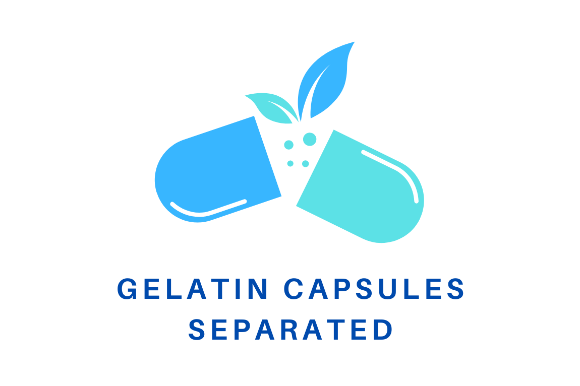 Graphic Gelatine Capsules Separated